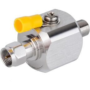 F Type Lightning Arrestor 3GHz 75 ohm with 90V Gas Tube Discharge TV Surge Protector (F Type Male to Female Lightning arrestor Square)