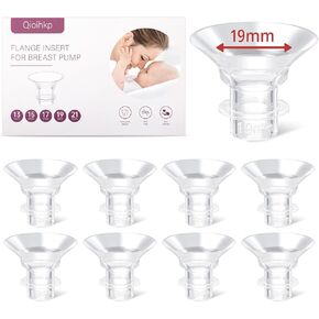 Electric Breast Pump Flange Inserts 13 mm 8PCS for 24 mm Shields Flange/Shield of Most Pumps, BPA Free Inserts,Hands-FreeBreast Pump,Sealed,Reduce 24mm Tunnel Down to Other Size