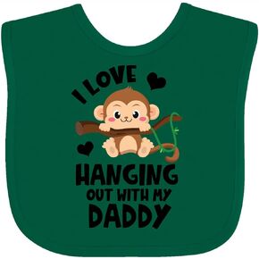 inktastic Monkey I Love Hanging Out with My Daddy Baby Bib
