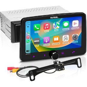 ستيريو صوت السيارة من Sound Storm Laboratories SDML9ACP - Apple CarPlay، Android Auto، Single Din، شاشة لمس 9 بوصة، بلوتوث، بدون مشغل DVD CD، مستقبل راديو AM/FM، جهاز تحكم عن بعد لاسلكي