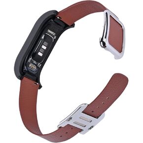 Leather Straps Compatible with Garmin Vivosmart 5 Tracker,Case Watchbands 2023 Magnetic Clasp Leather band