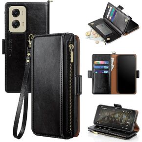 Antsturdy Compatible with Motorola Moto G Stylus 5G 2024 Wallet Case with Card Holder,Women Men PU Leather Flip Protective Phone Case RFID Blocking Stand Wrist Strap Zipper Credit Card Slots,Rose Gold in Saudi Arabia