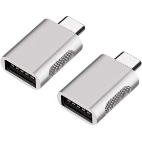 USB C to USB Adapter, 2 Pack USB C Male to USB 3.0 Female Adapter, Thunderbolt 3 to USB Female Adapter OTG Compatible with MacBook iPad Pro Galaxy and More Type C Devices, Black
