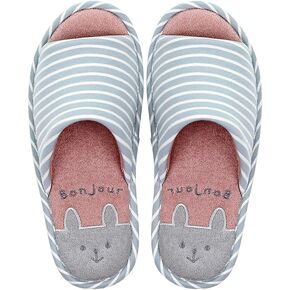 Women Mens Home Slippers Cotton Blends Soft Washable Open-Toe Indoor Shoes Casual Flat Silent Slippers Sole Shoes