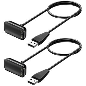 Meliya 2 Pack Charger Cable for Fitbit Charge 6 / Fitbit Charge 5 / Fitbit Luxe, Fast Charging Replacement USB Charging Cable Dock Stand for Fitbit Luxe/Charge 5/Charge 6 Smartwatch (3.3ft/3.3ft)