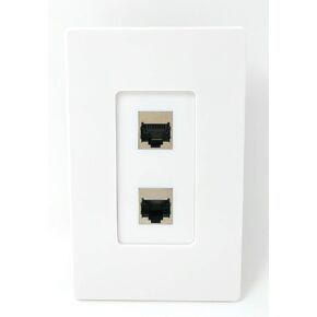RiteAV CAT 6A Shielded 2 Port Wall Plate Single Gang - Black