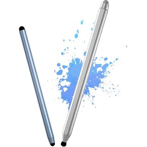 Universal Stylus Pens for Touch Screens - High Sensitivity Stylus Fiber Tips 2 in 1 Touch Screen Pen with 4 Extra Replaceable Tips for iPad iPhone and All Other Tablets & Cell Phones(Dark Grey)