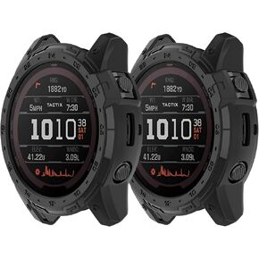 [2Pack] Fit for Enduro 2 Watch Case Cover TenCloud Anti-Scratch Lightweight Shockproof Bumper Case Cover Compatible for Garmin Enduro 2/ Tactix 7 (Black+Green)