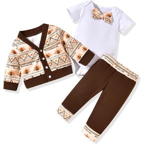 Aalizzwell Newborn Infant Baby Boys Halloween Outfit 3Pcs