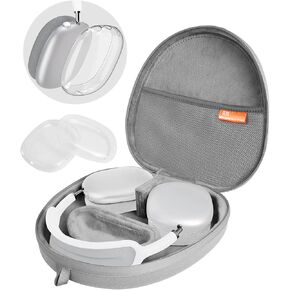Travel Case for Apple AirPods Max - Portable Hard Carrying Bag with TPU Case Cover for Air Pod Max Headphones - Protective Kit Support Sleep Mode (Dark Gray)