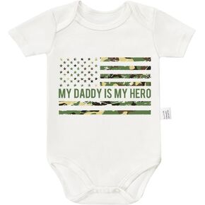 My Daddy is My Hero Bodysuits, Boy Girl Toddler Newborn Gifts Cotton Romper Short Sleeve Jumpsuit Outfits 0-24 Months