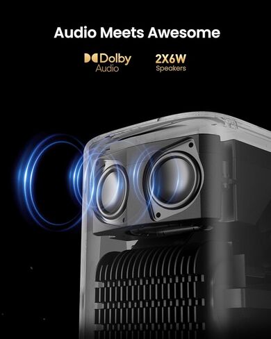 جهاز عرض Dangbei الذكي 1080P، 400 ISO Lumens، مرخص رسميًا من Netflix، صورة 120 بوصة، جهاز عرض منزلي مزود بواي فاي وبلوتوث مع مكبر صوت دولبي مزدوج 6 وات، تركيز تلقائي in Kuwait