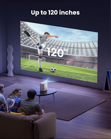 جهاز عرض Dangbei الذكي 1080P، 400 ISO Lumens، مرخص رسميًا من Netflix، صورة 120 بوصة، جهاز عرض منزلي مزود بواي فاي وبلوتوث مع مكبر صوت دولبي مزدوج 6 وات، تركيز تلقائي in Kuwait