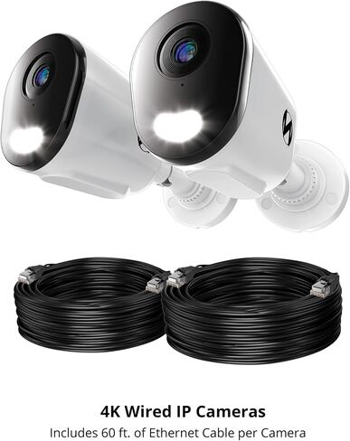 Night Owl Add On Wired IP 4K HD Indoor/Outdoor Deterrence Camera with 2-Way Audio (1-Pack) - Camera Cable Not Included (Requires Compatible NVR - Sold Separately) in Saudi Arabia