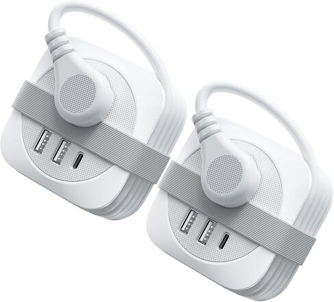 Cruise Essentials 2024، أساسيات سفينة الرحلات البحرية مع منافذ USB، شريط طاقة ملفوف للسفر بطول 4 أقدام، 2 منافذ و3 منافذ USB (1 USB C) واقي غير متصاعد لسفن الرحلات البحرية والسفر والفندق وأساسيات الرحلات البحرية التي يجب اقتناؤها in Kuwait