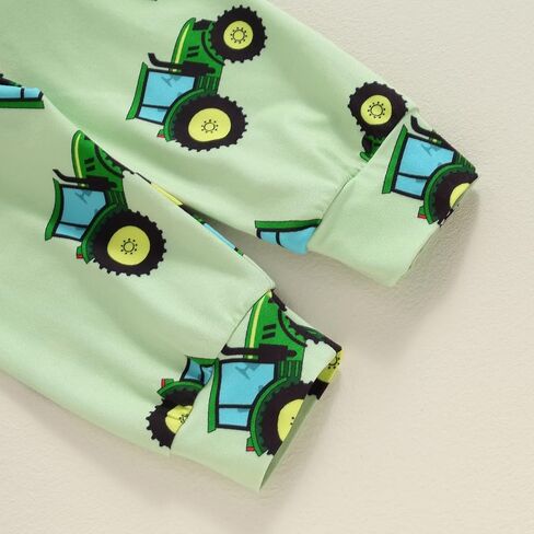 Newborn Baby Boy Summer Clothes Short Sleeve Letter Romper Farm Tractor Chicken Print Pants Hat 3Pcs Outfit in Saudi Arabia