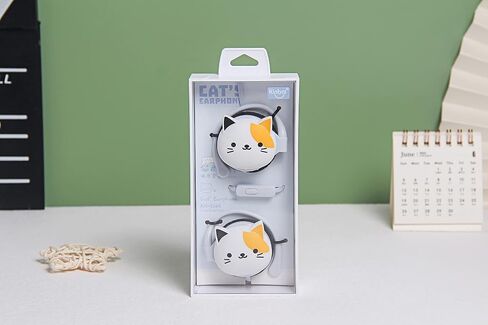 سماعات أذن QearFun Cat للأطفال مع خطافات للأذن، سماعات رأس سلكية فوق الأذن من Kawakii هدايا للفتيات والفتيان في المدارس مع ميكروفون وحلقات أذن باللون الوردي in Saudi Arabia