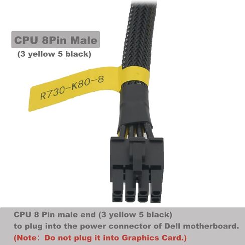 COMeap GPU Power Cable for Dell PowerEdge R720 720XD R730, CPU 8 Pin male to Dual 8 Pin(6+2) male PCIe Power Adapter for NVIDIA Tesla GPU J30DG 15-inch(38cm) in Saudi Arabia
