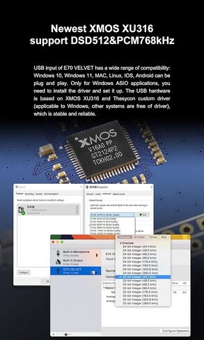 Topping E70 Velvet AK4499EX Decoder XU316 DSD512 PCM768kHz BT 5.1 LDAC 24Bit/96kHz with Remote Control DAC (Black) in Saudi Arabia