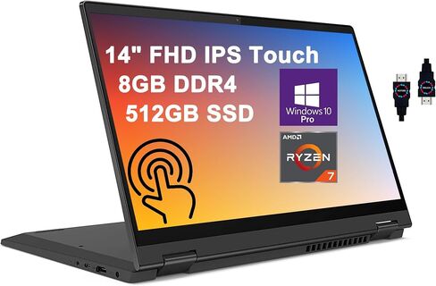 لاب توب لينوفو فليكس 5 2 في 1 للأعمال | شاشة لمس FHD IPS مقاس 14 بوصة | AMD 8-Core Ryzen 7 4700U (> i7-10510U) | 8 جيجابايت DDR4 2 تيرابايت SSD | بصمة الإصبع بإضاءة خلفية USB-C Win10 Pro + كابل HDMI in Saudi Arabia