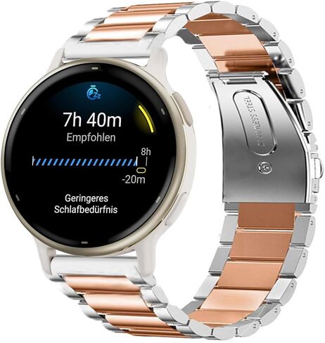 متوافق مع Garmin Forerunner 165 Band، Lamshaw 20 مم أحزمة بديلة معدنية من الفولاذ المقاوم للصدأ سريعة الفك متوافقة مع Garmin vivoactive 5/Approach S12/Approach S40/Approach S42/D2 Air/D2 Air X10/Forerunner 165، 245، 55، 645/Venu/Venu 2 بلس/فينو in Kuwait