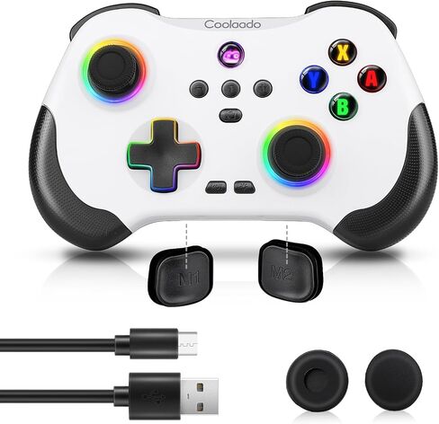 Coolaado Wireless Pro Controller for Switch/Lite/OLED, Bluetooth Handheld Gaming Joysticks Gamepad Compatible With iPhone/Andriod Phones/PC, Support for Xbox/PS3/4/Swtich (Black) in Kuwait