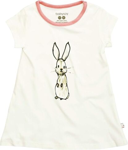 Babysoy Organic Animal Print Girl A-line Short Sleeve Round Neck Tee in Saudi Arabia