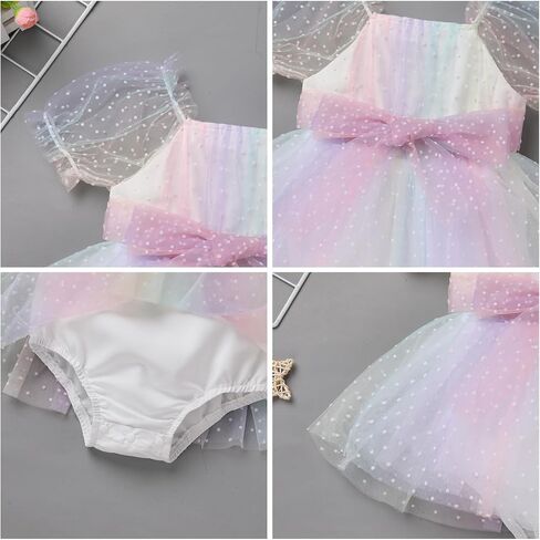 IBTOM CASTLE Baby Girl Romper Dress Princess Floral First Birthday Cake Smash Outfit Tutu Dress Bodysuit Set with Headband in Saudi Arabia