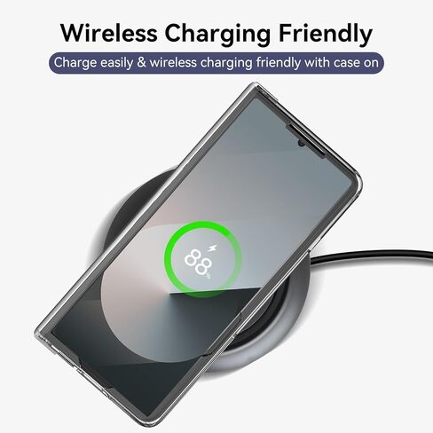 حافظة لهاتف سامسونج جالاكسي Z فولد 6 مع حماية مفصلية من البولي كربونات الصلب وملمس مريح للبشرة وامتصاص الصدمات، حافظة واقية مضادة للسقوط وغير قابلة للانزلاق ومضادة للاصفرار لهاتف جالاكسي زد فولد 6 2024 (شفاف) in Kuwait