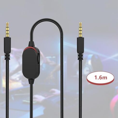 سلك كابل صوت بطول 1.6 متر متوافق مع سماعات الرأس Alienware AW310H AW510H AW920H، وصلة سلك كابل بديلة 3.5 مم in Kuwait