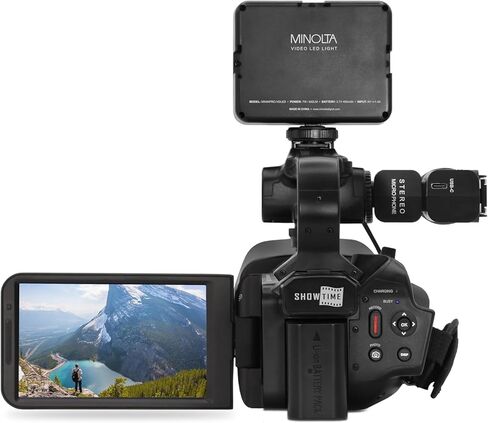 مجموعة كاميرا الفيديو Minolta MN4KPRO 4K60FPS Ultra HD / 64 MP Autofocus Pro مع حزمة WiFi مع الملحقات in Kuwait