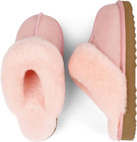 Fuzzy Slippers for Women Memory Foam Flat Outdoor Indoor Faux Fur Cozy Slippers in Saudi Arabia