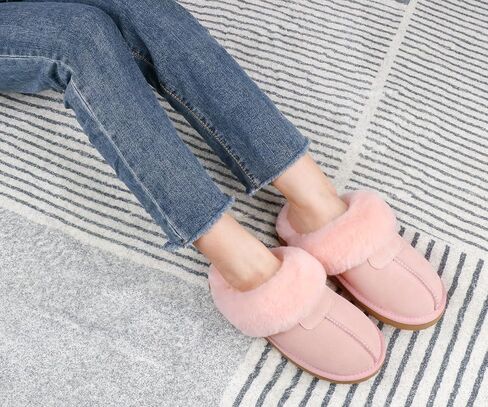 Fuzzy Slippers for Women Memory Foam Flat Outdoor Indoor Faux Fur Cozy Slippers in Saudi Arabia