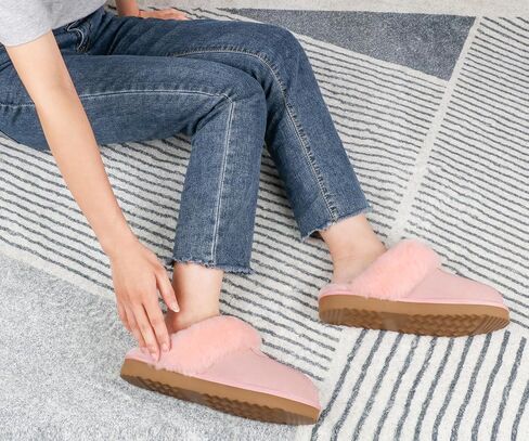Fuzzy Slippers for Women Memory Foam Flat Outdoor Indoor Faux Fur Cozy Slippers in Saudi Arabia