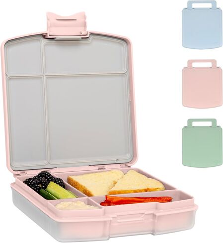 Ubbi Bento Lunch Box for Kids Back to School with 4 Compartments, BPA-Free, Leakproof, Dishwasher Safe, Food-Safe Material, Portion-Controlled Lunch Container, Blush Pink in Saudi Arabia