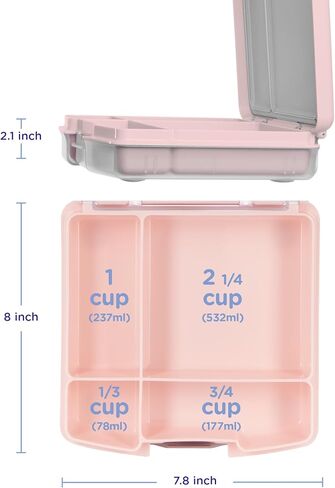 Ubbi Bento Lunch Box for Kids Back to School with 4 Compartments, BPA-Free, Leakproof, Dishwasher Safe, Food-Safe Material, Portion-Controlled Lunch Container, Blush Pink in Saudi Arabia