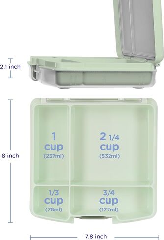 حزمة الوجبات الخفيفة للأطفال من أوبي، تتضمن حاوية للوجبات الخفيفة، وصندوق بينتو وقطاعة العنب، باللون الأخضر المريمية in Kuwait