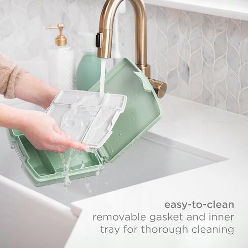 حزمة الوجبات الخفيفة للأطفال من أوبي، تتضمن حاوية للوجبات الخفيفة، وصندوق بينتو وقطاعة العنب، باللون الأخضر المريمية in Kuwait