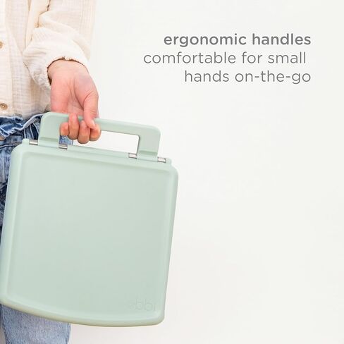 حزمة الوجبات الخفيفة للأطفال من أوبي، تتضمن حاوية للوجبات الخفيفة، وصندوق بينتو وقطاعة العنب، باللون الأخضر المريمية in Kuwait