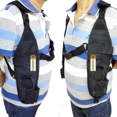 Lsgoodcare قطعتان من حامل الكتف الراديوي المزدوج وحزام الصدر متوافق مع Motorola Kenwood Midland 2 Way Radio Rescue Essentials in Kuwait