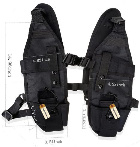 Lsgoodcare قطعتان من حامل الكتف الراديوي المزدوج وحزام الصدر متوافق مع Motorola Kenwood Midland 2 Way Radio Rescue Essentials in Kuwait