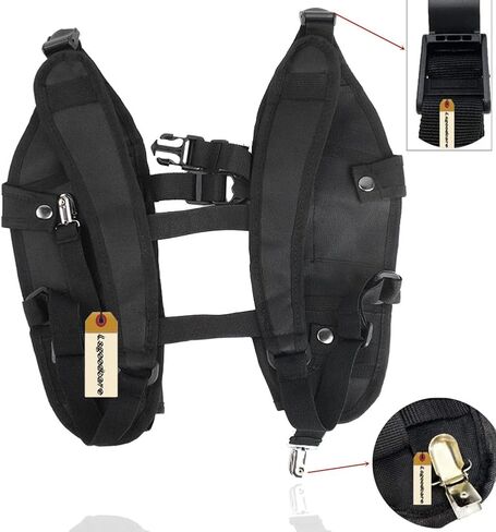 Lsgoodcare قطعتان من حامل الكتف الراديوي المزدوج وحزام الصدر متوافق مع Motorola Kenwood Midland 2 Way Radio Rescue Essentials in Kuwait