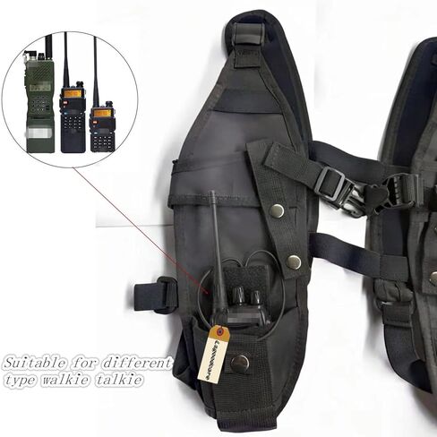 Lsgoodcare قطعتان من حامل الكتف الراديوي المزدوج وحزام الصدر متوافق مع Motorola Kenwood Midland 2 Way Radio Rescue Essentials in Kuwait