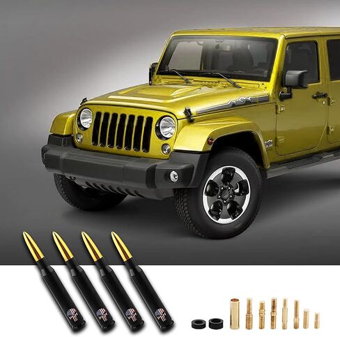 Pack-1 Skull American Flag Pattern Antenna, Car Truck Bullet Antenna, for GM Chevy Silverado 1500 2500 3500 HD Avalanche GMC Sierra 1500 2500 3500 Denali Heavy Duty Vehicle Accessories (Black) in Saudi Arabia