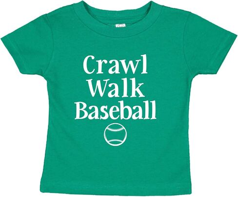 Tees & Tails Crawl Walk Baseball Future Baseball Player Infant Baby Tee Shirt Assorted Colors (6M 12M 18M 24M) in Saudi Arabia