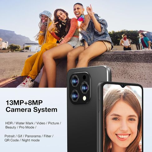 DOOGEE N55PRO هاتف خلوي غير مقفل، هاتف ذكي يعمل بنظام Android 14 مع ذاكرة وصول عشوائي سعتها 16 جيجابايت وذاكرة وصول عشوائي سعتها 256 جيجابايت، وشاشة 6.56 بوصة HD+ 90 هرتز IPS Waterdrop، ثماني النواة، 5150 مللي أمبير في الساعة، هاتف ذكي يعمل بنظام Android  in Saudi Arabia
