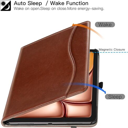 ZtotopCases for iPad Air 13 inch Case 2024 (M2) /iPad Pro 12.9 Inch Case 3rd Gen 2018, Premium Leather Folio Cover (Supports iPad Pencil Charging), Auto Sleep/Wake for iPad Air 13" Case 2024 – Black in Kuwait