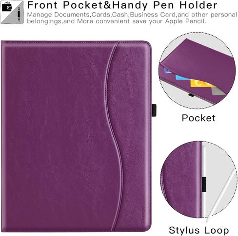 حافظات Ztotop لجهاز iPad Air 13 بوصة 2024 (M2) / حافظة iPad Pro 12.9 بوصة الجيل الثالث 2018، غطاء جلدي فاخر (يدعم شحن قلم iPad)، خاصية النوم/الاستيقاظ التلقائي لجهاز iPad Air 13 بوصة 2024 - أسود in Kuwait