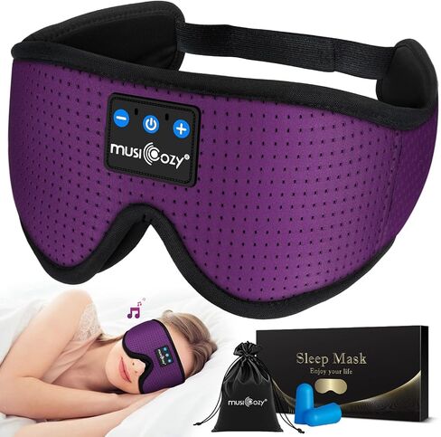 MUSICOZY Sleep Headphones, Bluetooth 5.2 Sleep Mask Headband Headphones Sleeping Eye Mask, Wireless Music Earbuds Earphones with HD Headphones Ultra-Thin Stereo Speakers for Side Sleepers Men Women in Saudi Arabia