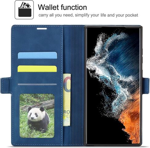QLTYPRI Case for Samsung Galaxy S24, Premium PU Leather Cover TPU Bumper with Card Holder Kickstand Hidden Magnetic Adsorption Shockproof Flip Wallet Case for Samsung Galaxy S24 - Black in Kuwait